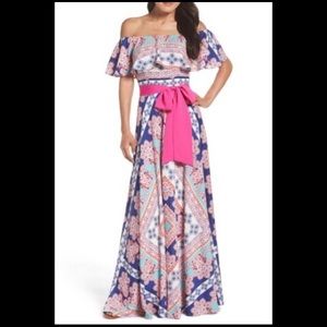 Eliza J off-shoulder maxi dress NWT